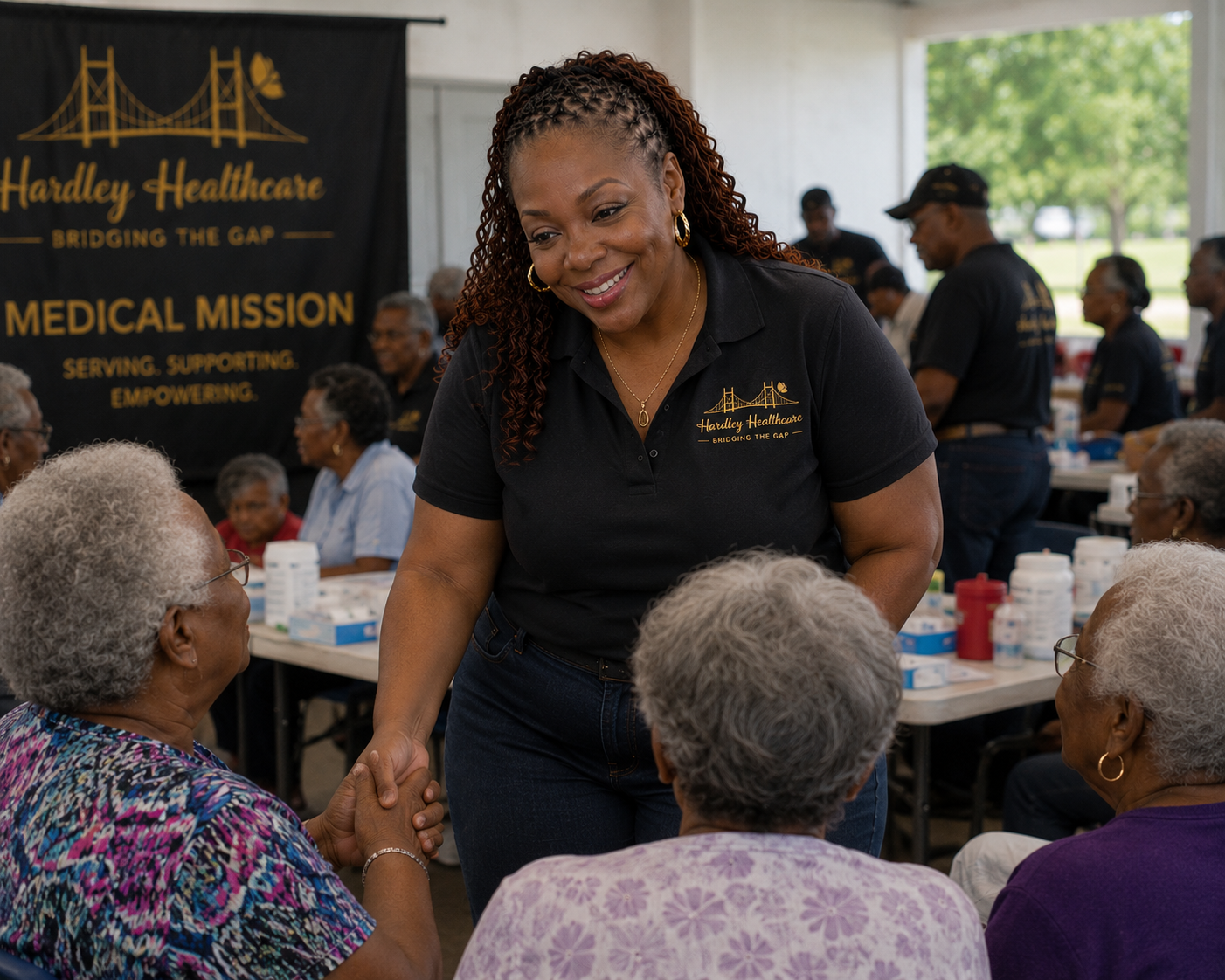 Yetevia Hardley at Hardley Healthcare Medical Mission event